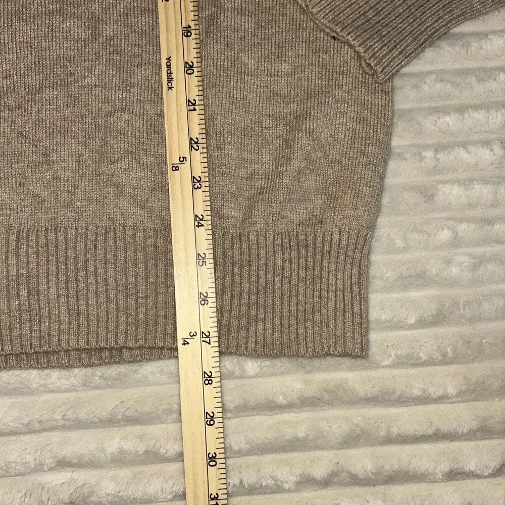 J.CREW Tan Wool Blend Crew Neck Pullover Sweater Sz L Preppy Academic Beige